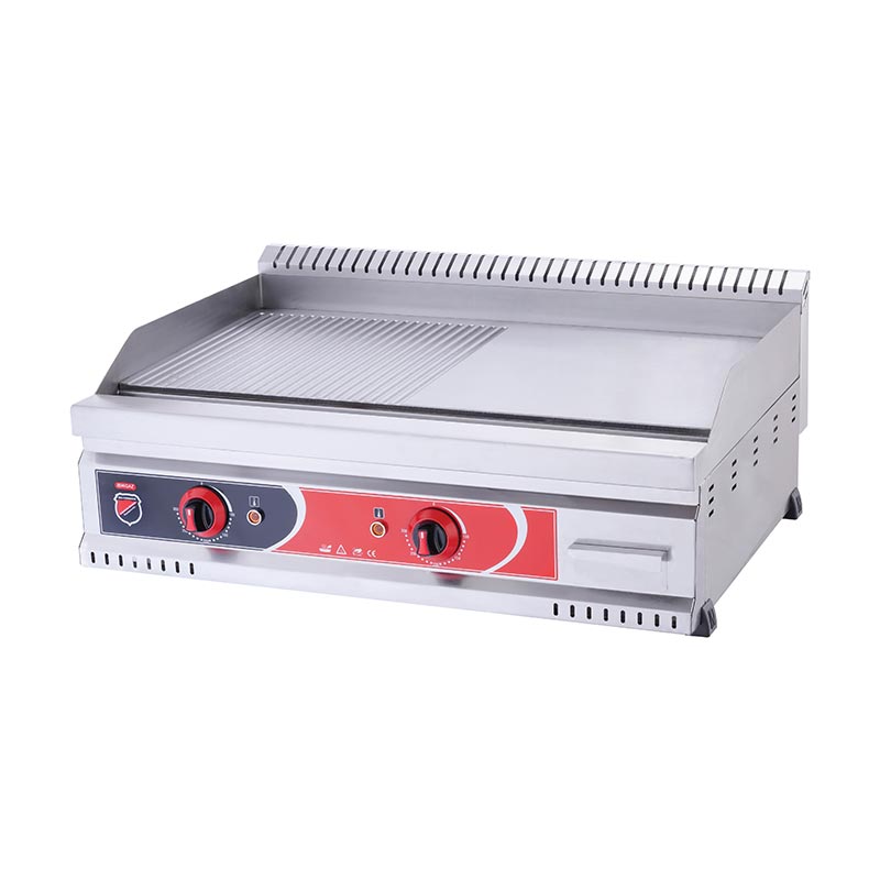 SilverInox PGE-80-Y 600 Seri Yarı Oluklu Izgara, 80x80 cm, Elektrikli — SilverInox