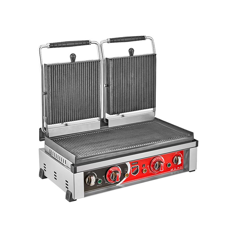 Silverinox Cift Kapakli Hamburger Makinesi 20 Dilim 20dh Ss Style Elektrikli