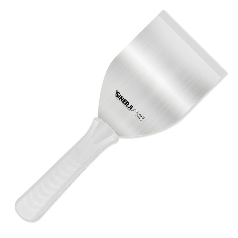 Sinerji Plastik Sapli Beyaz Spatula NO-3 13 Cm Chocolate