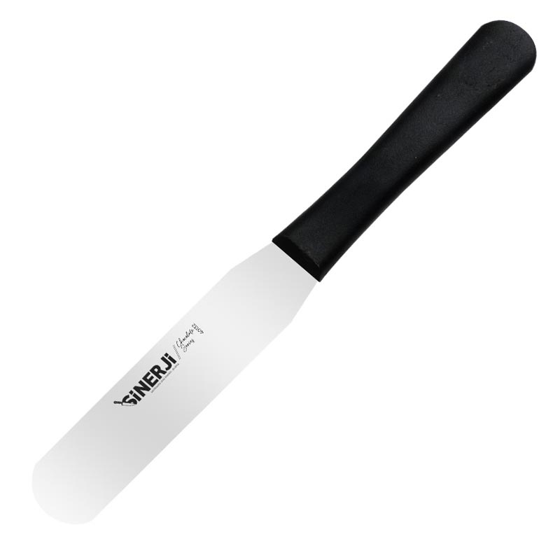 Sinerji Chocolate Plastik Saplı Oval Pasta Paleti, 15 cm, Siyah — Sinerji