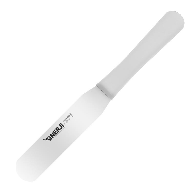 Sinerji Chocolate Plastik Saplı Oval Pasta Paleti, 15 cm, Beyaz — Sinerji