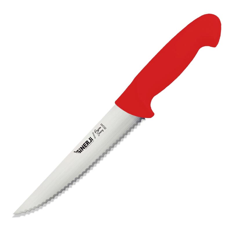 Sinerji Passion Plastik Saplı Dişli Sebze Bıçağı, 12 cm, Kırmızı — Sinerji — Görsel 1