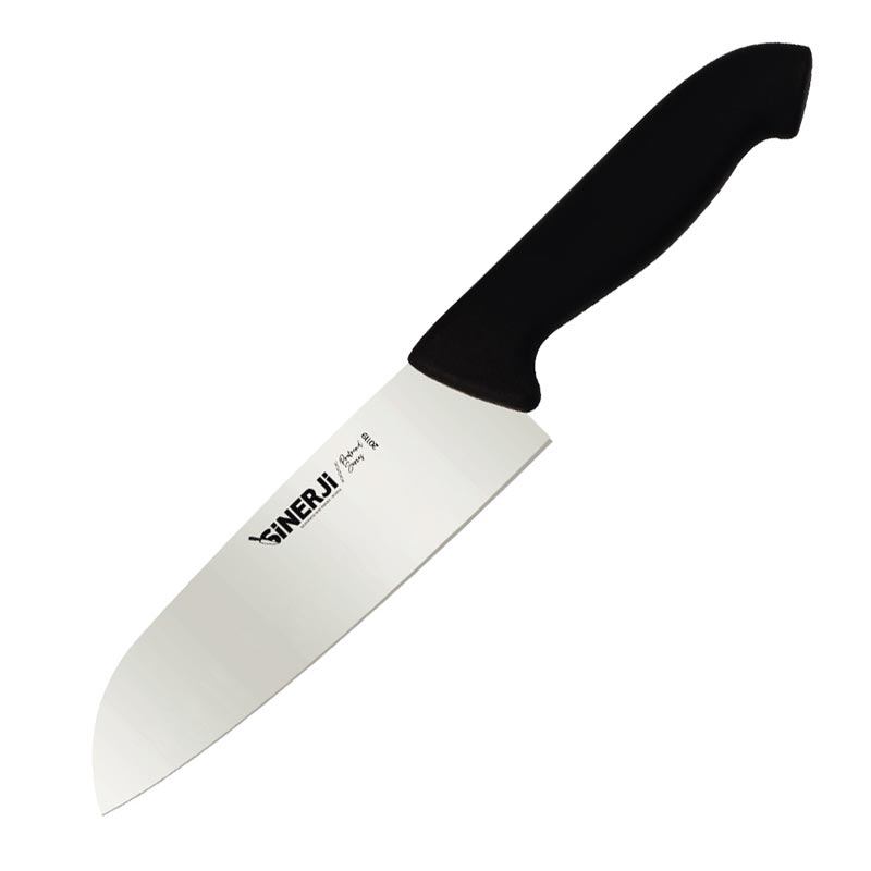 Sinerji Protrend Plastik Saplı Santoku Şef Bıçağı, 18 cm, Siyah — Sinerji