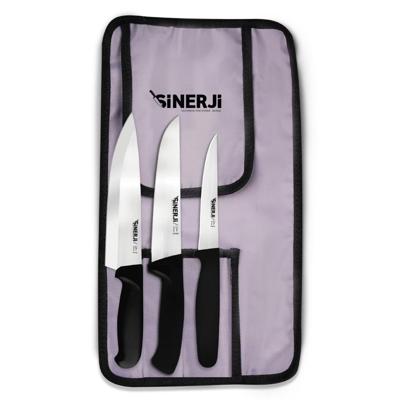 Sinerji Gastronomi Rulo Cantali SETı-3 Bicak 1 Silver