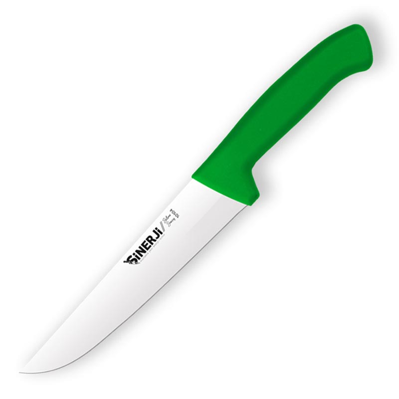 Sinerji Silver No 4 Plastik Saplı Kasap Bıçağı, 21 cm, Yeşil — Sinerji — Görsel 1