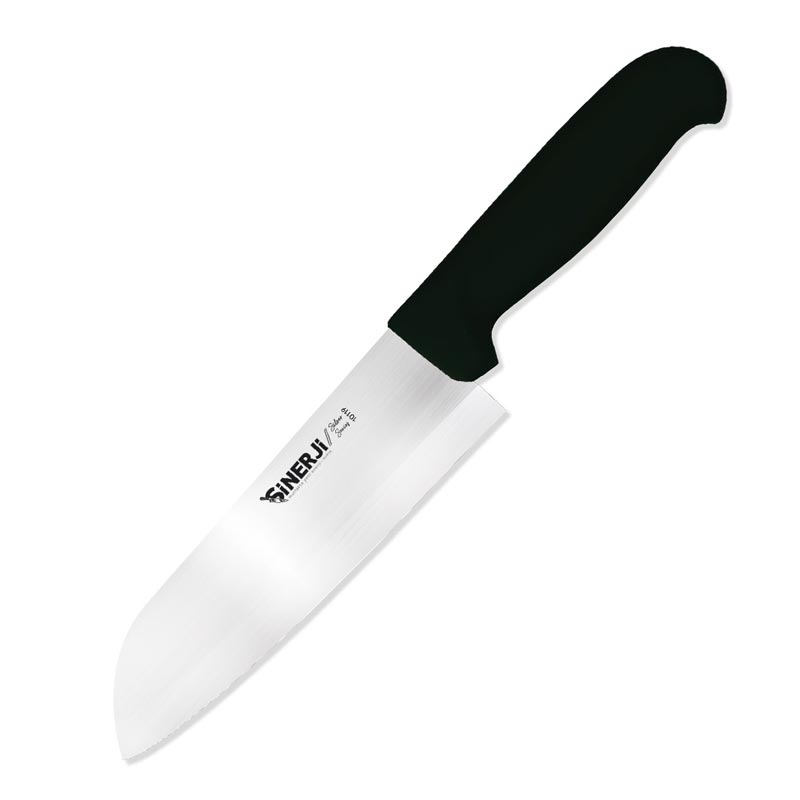Sinerji Silver Plastik Saplı Santoku Şef Bıçağı, 18 cm, Siyah — Sinerji — Görsel 1