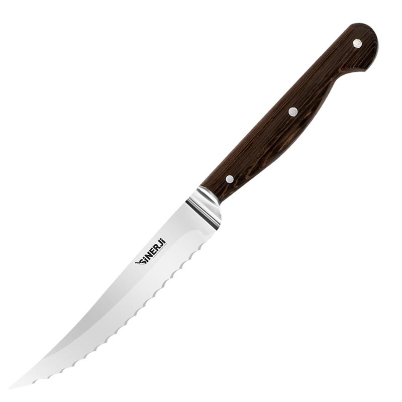 Sinerji Sapli Krom Bilezikli Steak Bicagi 5 11 Cm Wooden Venge