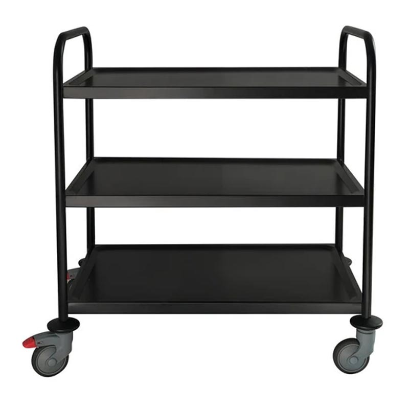 Smart 3 Katli Siyah Servis Arabasi CHEF-101102 93x51x93 Cm Plastik