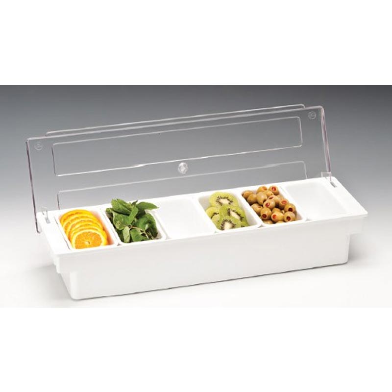Zicco ZCP-306 Kapaklı Polikarbon Bar Konteyner, 6'lı, 50x16x9.5 cm Beyaz — Zicco