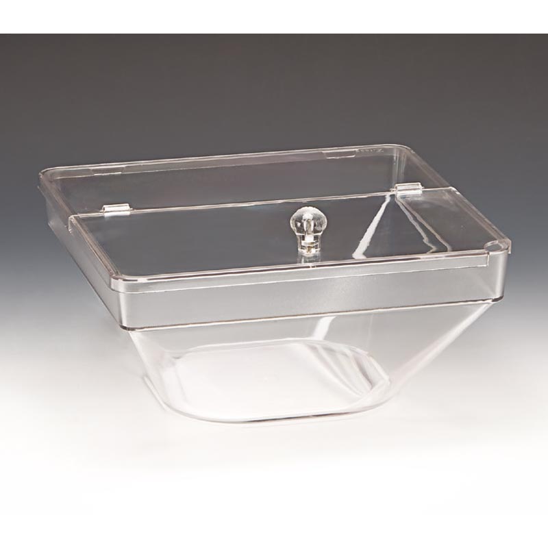 Zicco ZCP-612 Polikarbon Kapaklı Teşhir Kasesi, 26x26x12 cm, Şeffaf — Zicco