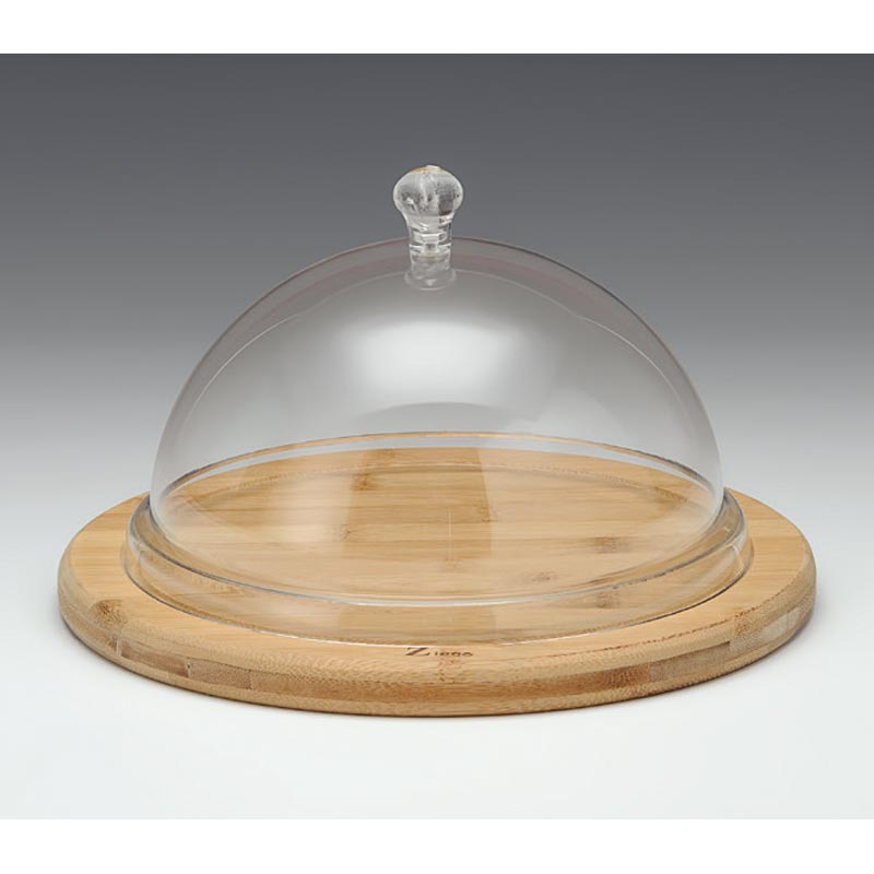 Zicco Akrilik Kapakli Yuvarlak Fanus Ahsap ZCP-687 Altli 26 Cm