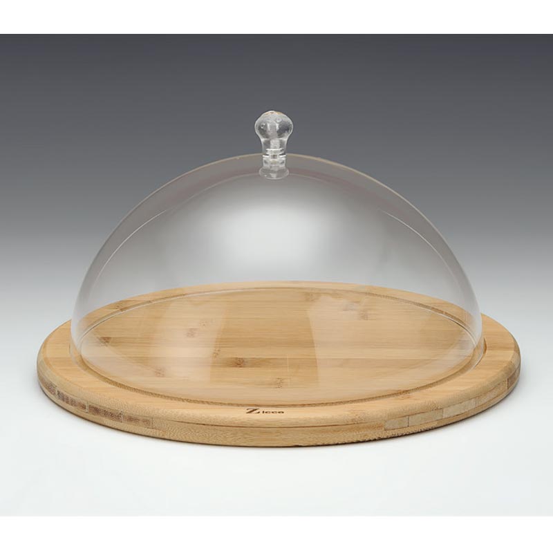 Zicco Akrilik Kapakli Ahsap Altli 30 ZCP-688 Cm Yuvarlak Fanus