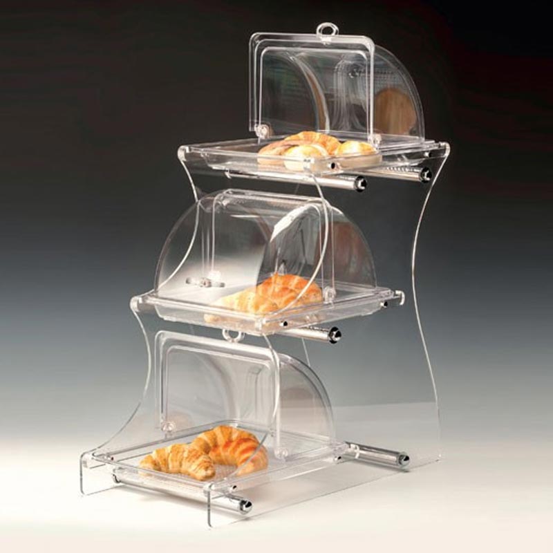 Zicco ZCP-728 Polikarbon Fanuslu Akrilik Standlı Teşhir Standı, 3 Katlı, GN 1/2, 30x58x72 cm — Zicco — Görsel 1