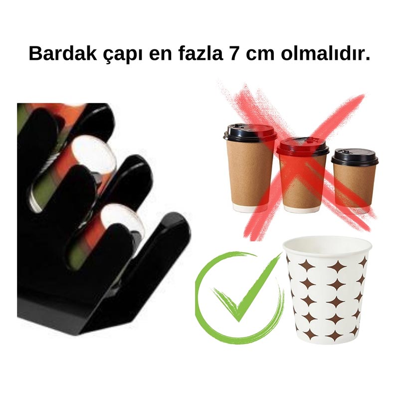 Zicco ZCP-847 Akrilik Karton Bardak Standı, 38.5x8x42 cm — Zicco — Görsel 3